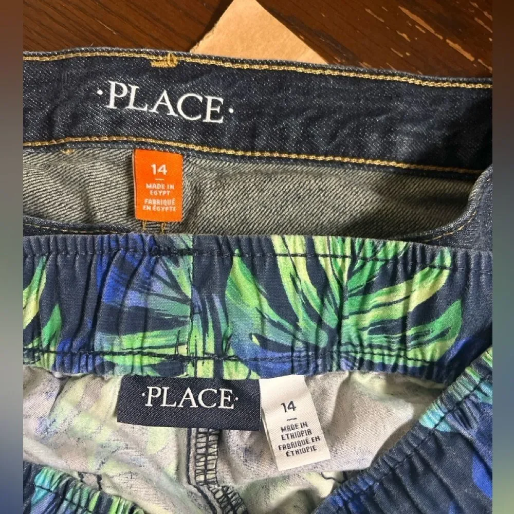 Lot Boys Summer Shorts Denim Jeans The Childrens Place Sz 14